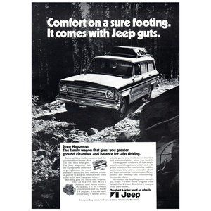 1972 Jeep Wagoneer Comfort On A Sure Footing Vintage Print Ad Forest Off Road
